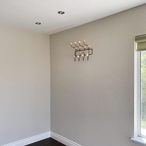 Mod Made Mid Century Modern Bubble Wall Mounted Coat Rack, Wood Color Ball Black Frame - Image 4