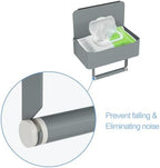 JUYSON Toilet Paper Holder, Toilet Paper Holder with Shelf, Grey - Image 6