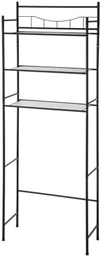 Bathroom Over Toilet Storage Rack, 3-Shelf Wall Mount Steel Organizer, Black Finish, 30 lb Capacity - Image 2