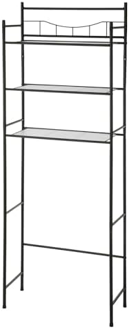 Bathroom Over Toilet Storage Rack, 3-Shelf Wall Mount Steel Organizer, Black Finish, 30 lb Capacity - Image 2