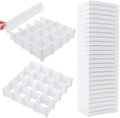 85Pcs Drawer Dividers, Adjustable Drawer Organiser, Cut at Will for Tidying Clutter Clothes, Socks, Makeup, Dresser, Kitchen White by DVHOK