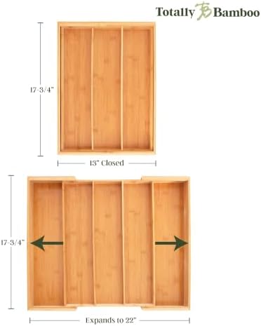 Totally Bamboo Expandable Kitchen Drawer Organizer, 13 to 22 in Wide - Image 4