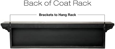 EXCELLO GLOBAL PRODUCTS Black 34" Coat Rack with 5 Gold Hooks: Ready to Hang Entryway Coatrack for Organization of Jackets, Hats, Scarves, Keys & Purses (Black) - Image 4