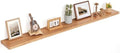 Floating Shelves for Wall Decor, 8" Deep Rustic Solid Elm Wood Floating Shelves Wall Mounted, Wall Shelves with Invisible Bracket for Living Room Bathroom Bedroom Kitchen, 72 Inch Set of 1, Natural by FLYJOE