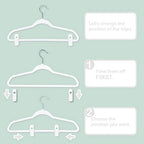 Velvet Hangers Clips, Pants Hangers Velvet Clips(60pc, White) - Image 3