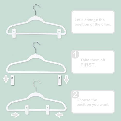 Velvet Hangers Clips, Pants Hangers Velvet Clips(60pc, White) - Image 3