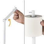 MARMOLUX ACC Free Standing Toilet Paper Holder Stand with Storage for 4 Rolls of Toilet Tissue for Bathroom, Stainless Steel Luxury Modern White Finished 1pc - Image 6