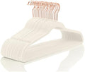 MIZGI Ivory Velvet Hangers 60 Pack Non Slip Heavy Duty Rose Gold Hooks by MIZGI