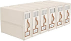 6 Pack Foldable Bed Sheets Set Organizers and Storage(King & Queen Size),Linen Fabric Closet Organizers with Window,Folding Bedding Storage Box for Bedsheets and Pillow Cube Organizer-Beige by BigPonPon