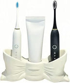 Bow Ceramic Toothbrush Holder, 3-Slot Cute Bathroom Toothbrush Organizer ﻿ by Unknown
