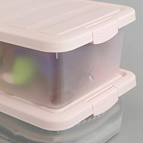 14 Quart Plastic Storage Boxes with Pink Lids, 2 Packs - Image 4