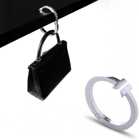 Attaché Purse Hook for Table - Portable Bag Hanger, Strong Durable Handbag Holder - 35lb Capacity Desk Hanger, Premium Bag Clip with Gift Box, Anti-Slip Car Tote Accessory - Aria Silver by Attach%C3%A9