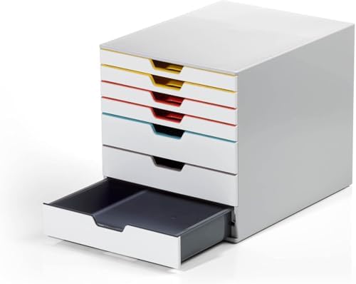Durable, Varicolor Drawer Organizer, 7 Color Coded Drawers, White - Image 5