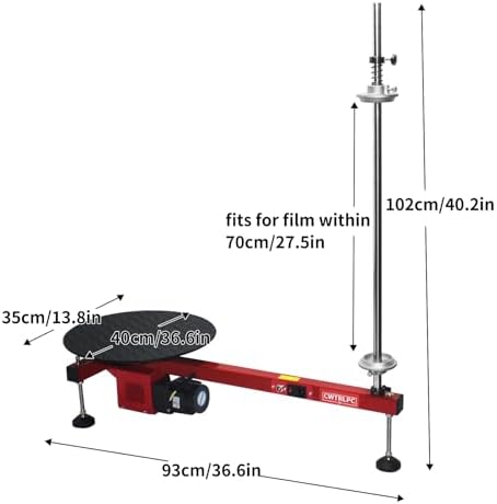 Electric Stretch Film Wrapping Bench,Film Dispenser Wrap Machine,Heavy Duty Film Wrapper Table Pallet Box Shrink for 12-28in Film, 110V - Image 6