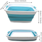 SAMMART 41L (10.8 gallon) Collapsible Plastic Laundry Basket-Foldable Pop Up Storage Container/Organizer-Portable Washing Tub-Space Saving, Water capacity: 32L (8.4 gallon) (Rectangular, Bright Blue) - Image 3