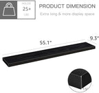 QEEIG Extra Long Floating Shelves for Wall (Black, Set of 2, 55.1") - Image 3