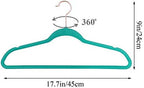 VECELO Premium Velvet Clothes Hangers Suit Heavy Duty (50 Pack)-Non Slip & Space-Saving with 6 Finger Clips & Tie Rack Excellent for Men and Women,Teal - Image 7