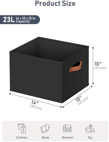 8 Pack Large Closet Storage Baskets Bins for Shelves, Collapsible Fabric Closet Organizers and Storage with Polyester Handles, Decorative Baskets for Organizing Clothes, Towels, Linen Closet 14"x10" - Image 5
