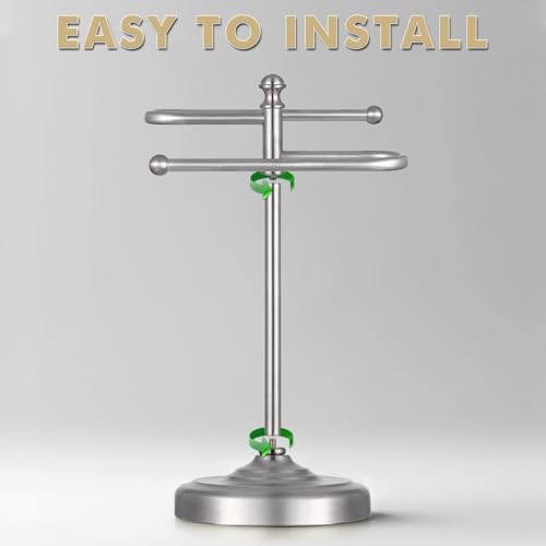Hand Towel Holder Stand for Bathroom Countertop,S-Shape Bar,Brushed Nickel - Image 7