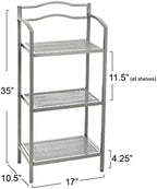 Household Essentials 3-Tier Metal Bathroom Storage Shelf, Silver - Image 3