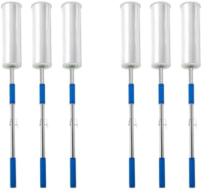6-Pack Long Handle Stretch Wrap Dispenser - 48 Inch Shrink Wrap Pole Heavy Duty Stretch Film Dispenser Pole Holder - Fits 12" to 24" Rolls with 2" to 3" Core -Wrapping Pole for Shrink WrapV by Bullro