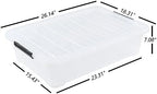 Rosebloom 40 Quart Clear Plastic Underbed Storage Bins with Lid, 3 Packs - Image 3