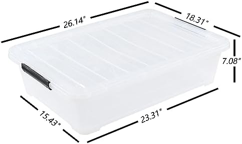 Rosebloom 40 Quart Clear Plastic Underbed Storage Bins with Lid, 3 Packs - Image 3