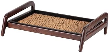 Anji Mountain Heavy Duty Waterproof Wooden Shoe Storage Mat Organizer/Boot Storage Tray Multi Use for Entryway with Coir, Tan and Black Insert, 1 Tier, Fits 2 Pair (26.5" Wide) by AnjiMountain