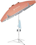AMMSUN Shade Umbrella, Premium Portable Umbrella with Stand, 6.5ft Lightweight Free Standing Canopy for Sporting Games, Adjustable Instant Sun Protection and Easy to Carry, Peach Pink by AMMSUN