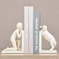 Decorative Bookends for Shelves, Modern Human & Dog Antique Resin Book Ends by Unknown