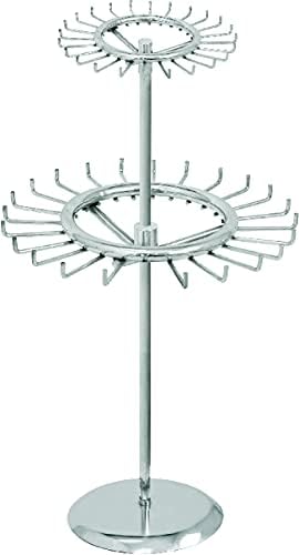 Two-Tier Revolving Belt or Tie Rack - Display Rack for Retail Purposes - Adjustable Height, 48 Hooks Industrial Rack. Retail Display Fixtures by StoreDisplays