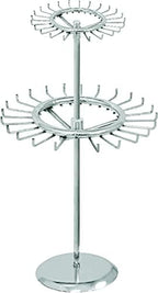 Two-Tier Revolving Belt or Tie Rack - Display Rack for Retail Purposes - Adjustable Height, 48 Hooks Industrial Rack. Retail Display Fixtures by StoreDisplays