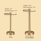 YUMORE Hand Towel Holder Stand Countertop Towel Rack Free Standing Towel Bar Hanger for Bathroom Kitchen (Gold) - Image 3