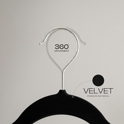Utopia Home Velvet Hangers, Black, 150 Pack - Image 4