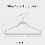 Velvet Hangers 200 Pack, 17.5" Non-Slip Clothes Hangers, Purple - Image 2