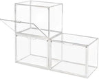 GUDEMAY Clear Stackable Plastic Storage Bins with Magnetic Lid, Dustproof Book & Cosmetic Acrylic Display Cases, Large Figures Collectibles Showcase, Shoe Box, Protection Organizer (L, Count, 3) by HaveANiceDay