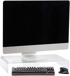 Kantek Acrylic Computer Monitor Stand with Keyboard Storage, Holds up to 50 Pounds, 21.25" x 11.9" x 3.4", Clear - Image 3