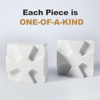 Decorative Square Marble Bookends for Heavy Books – Unique Book Ends for Shelves – Modern Aesthetic Book Holder/Stopper with Non-Slip Pads for Chic Home, Office, or Library Decor, White - Image 4