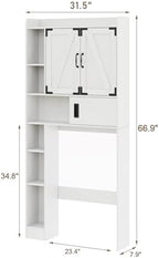ChooChoo Over The Toilet Storage Cabinet with Sliding Door - Image 2