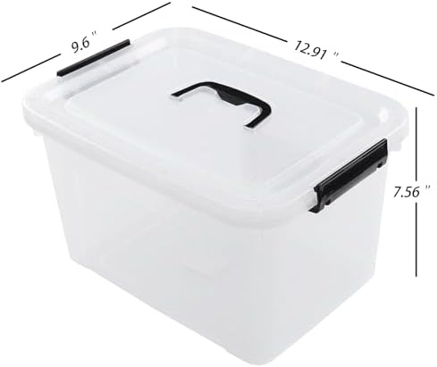 4-Pack 10.5 Quart Clear Plastic Latch Storage Boxes with Lid - Image 2
