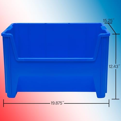 Akro-Mils Stak-N-Store Stackable Storage Bins, 15"x20"x12-1/2, Clear, 3-Pk - Image 3