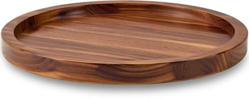 16" Acacia Wood Lazy Susan Organizer Kitchen Turntable for Cabinet Pantry Table Organization by AUAM