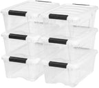 IRIS USA 13 Qt Storage Bins with Lids, 6 Pack, Clear/White - Image 7