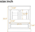 Harper & Bright Designs 30" Bathroom Vanity with Sink, Free Standing Single Basin Vanity with Divided Drawer & 2 Doors with Double Shelf, Wooden Storage Cabinet with Ceramic Basin for Bathroom, Green - Image 5