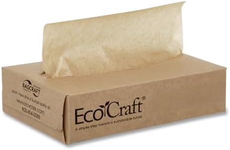 Bagcraft Papercon 016008 EcoCraft Interfolded Dry Wax Deli Paper, 10-3/4" Length x 8" Width, NK8 Natural (12 Packs of 500) - Image 3