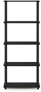 Furinno TURN-N-TUBE Storage Shelves, 5-Tier Book Shelf, Corner Shelf, Toolless Open Shelves, for Organization and Storage, Living Room, Garage, Home Office, Espresso - Image 6