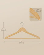 SONGMICS Wooden Hangers, 50 Pack, Basic Wood Clothes Hangers, Space Saving - Image 7