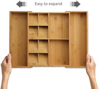 Joseph Joseph DrawerStore Expanding Silverware, Flatware, Utensil & Gadgets Organizer, Expandable in Drawer Space Saving Tray, Bamboo - Image 2