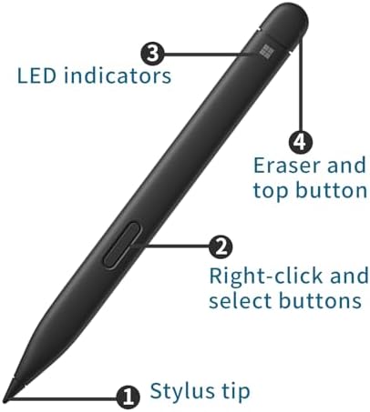 Surface Slim Pen 2 Matte - Bluetooth 5.0 Connectivity - 4,096 Points of Pressure Sensitivity - with Slim Pen 3 Tips and Pencil Holder - Image 3