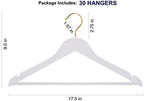 Amber Home 20 Pack White Wooden Coat Hangers with Gold Hook, Suit Hangers - Image 2